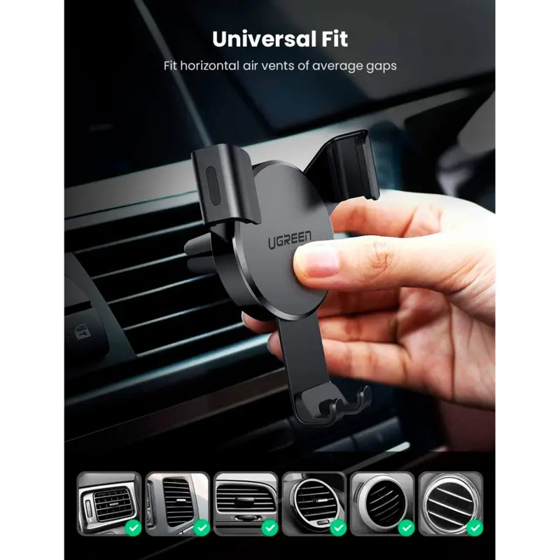Suporte Telemóvel Carro Ugreen Gravity Drive Air Vent Mount Preto