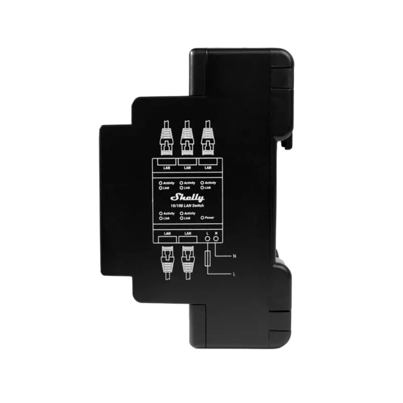 Módulo de Automação Shelly DIN Rail LAN Switch 5 Portas RJ45