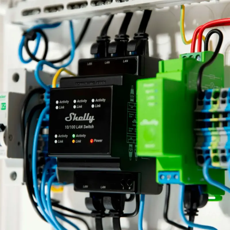 Módulo de Automação Shelly DIN Rail LAN Switch 5 Portas RJ45