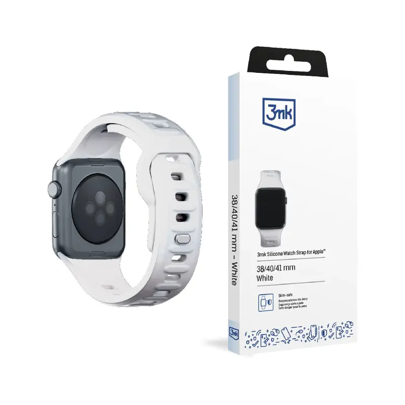 Bracelete Silicone 3MK Apple Watch 38/40/41mm Branco
