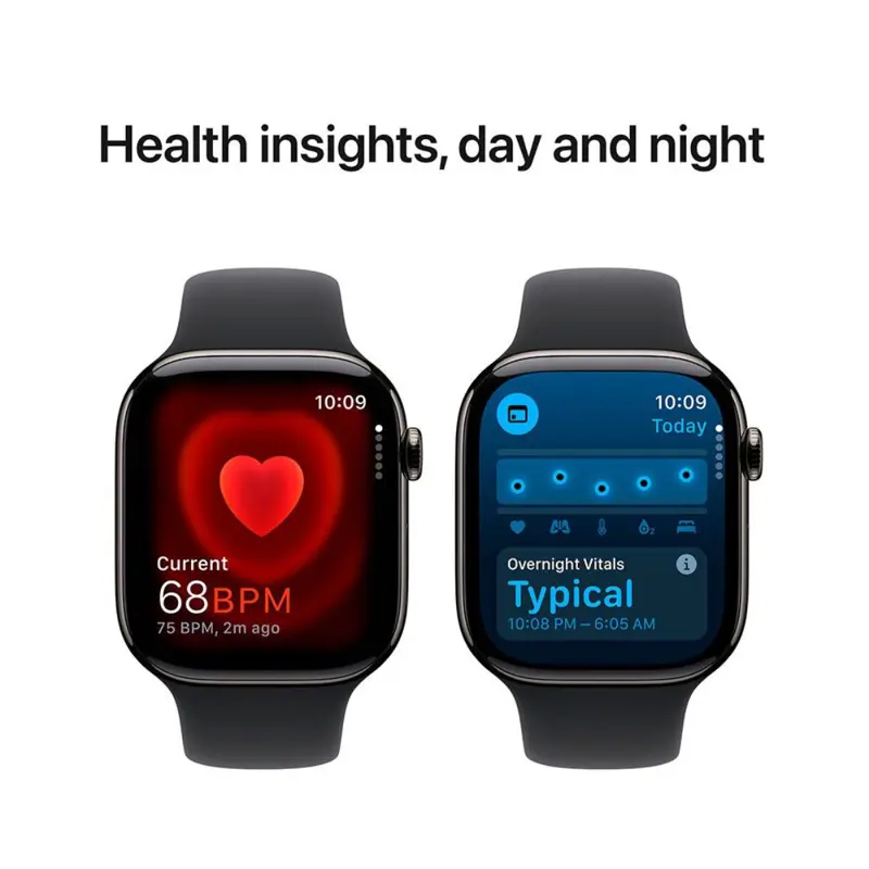 Apple Watch Series 10 GPS + Cellular 46mm Titânio Ardósia c/ Bracelete Desportiva Preta M/L