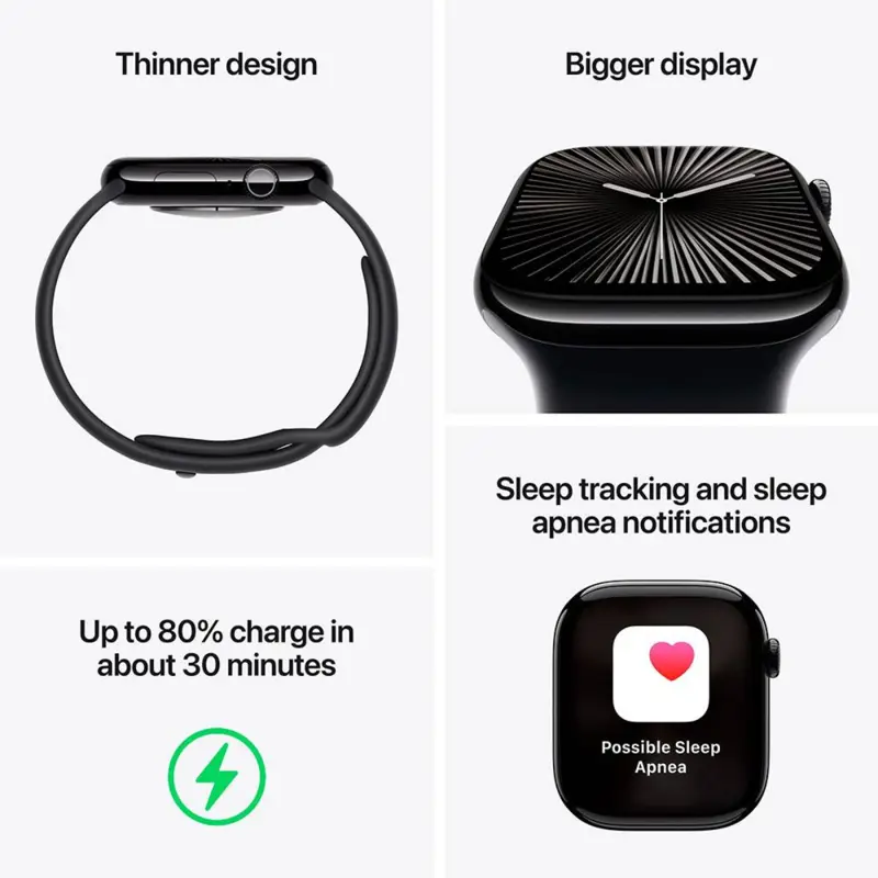 Apple Watch Series 10 GPS + Cellular 46mm Titânio Ardósia c/ Bracelete Loop Milanesa Ardósia M/L