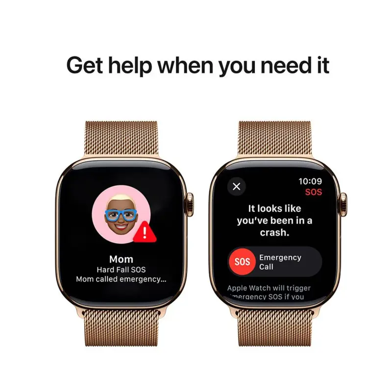 Apple Watch Series 10 GPS + Cellular 46mm Titânio Dourado c/ Bracelete Loop Milanesa Dourada M/L