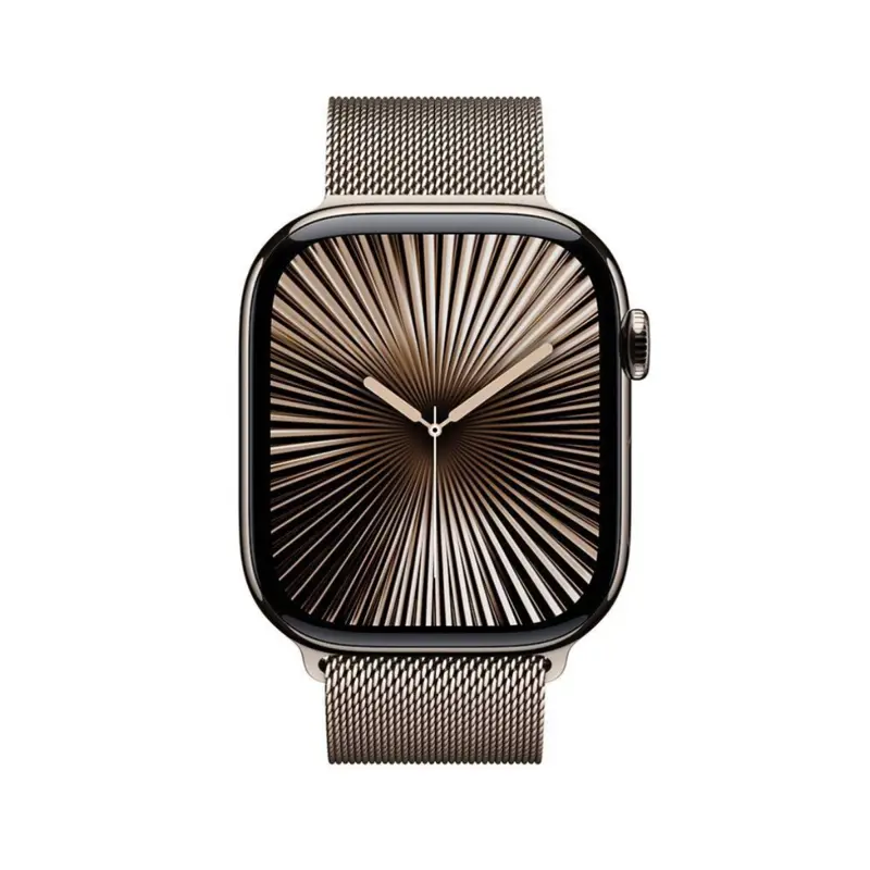 Apple Watch Series 10 GPS + Cellular 46mm Titânio Natural c/ Bracelete Loop Milanesa Natural M/L