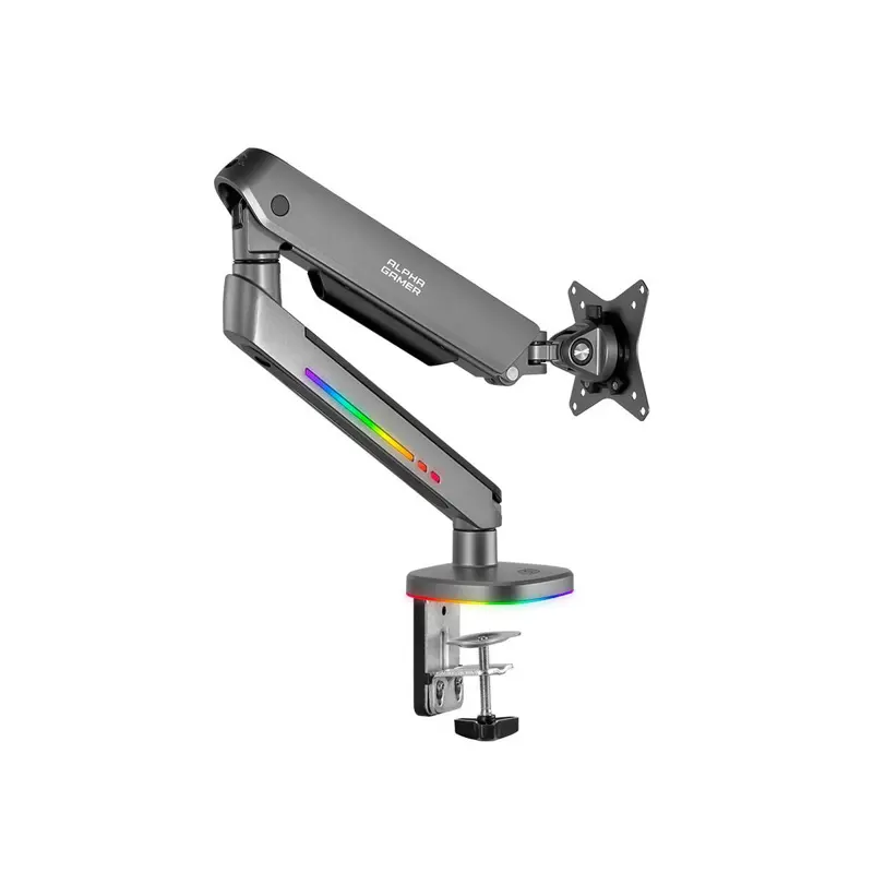 Suporte de Monitor Alpha Gamer Navi Heavy-Duty Single Monitor RGB Cinza