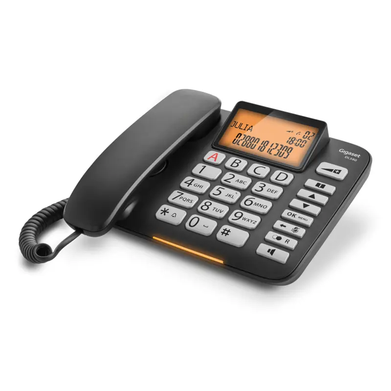 Telefone Fixo Gigaset DL 580 Preto