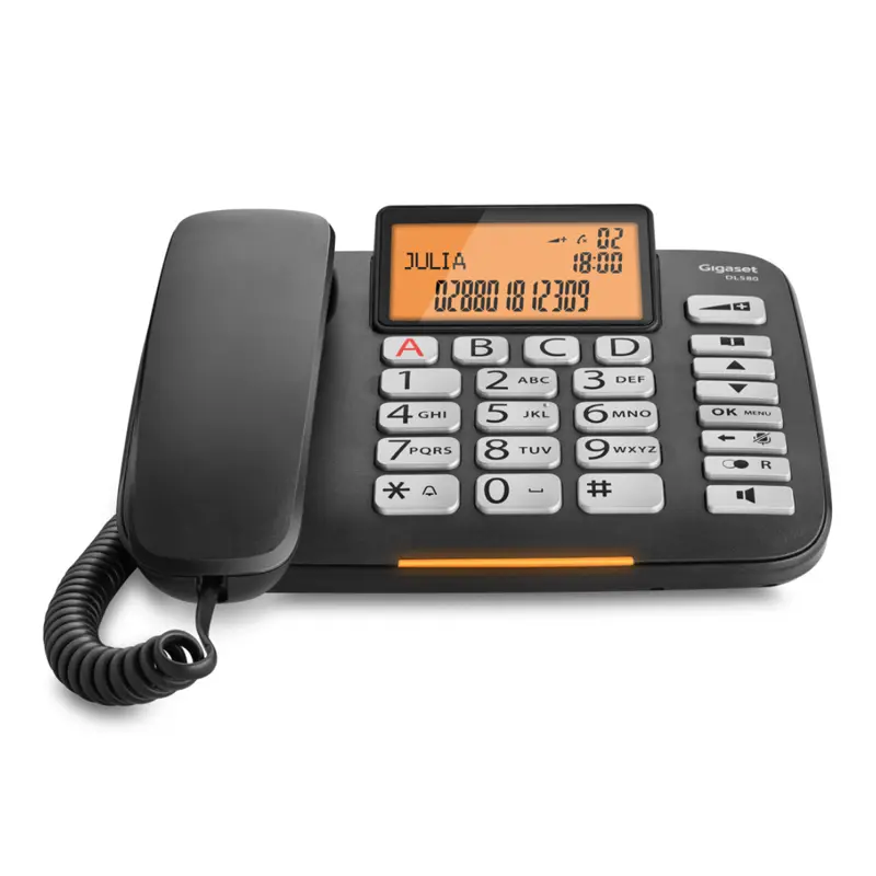 Telefone Fixo Gigaset DL 580 Preto