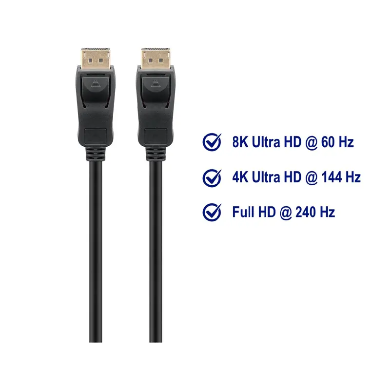 Cabo DisplayPort 2.0 Ewent EC1416 8K 60Hz 2m Preto