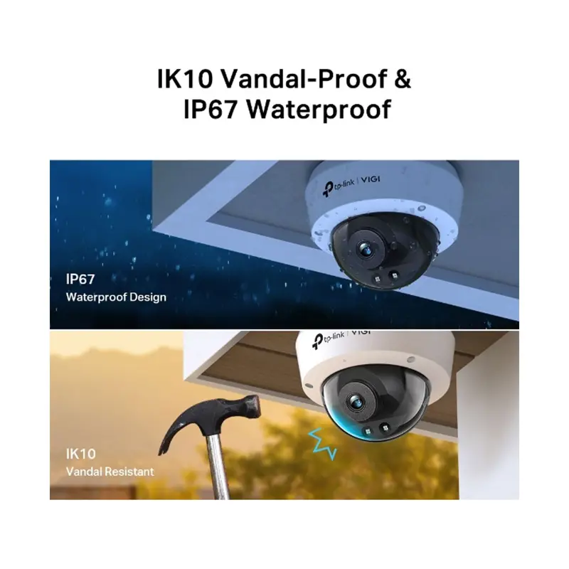 Câmara de Segurança IP VIGI By TP-Link Dome PoE 4Mp 2.8mm Exterior IP67- VIGI C240I(2.8mm)