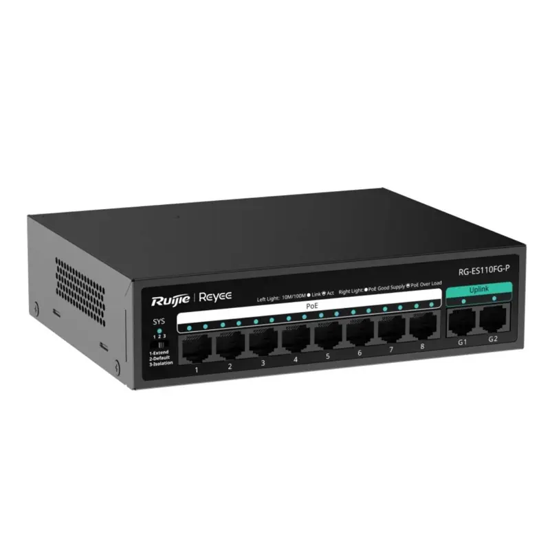 Switch Ruijie RG-ES110FG-P 10 Portas 10/100/1000 Mbps PoE