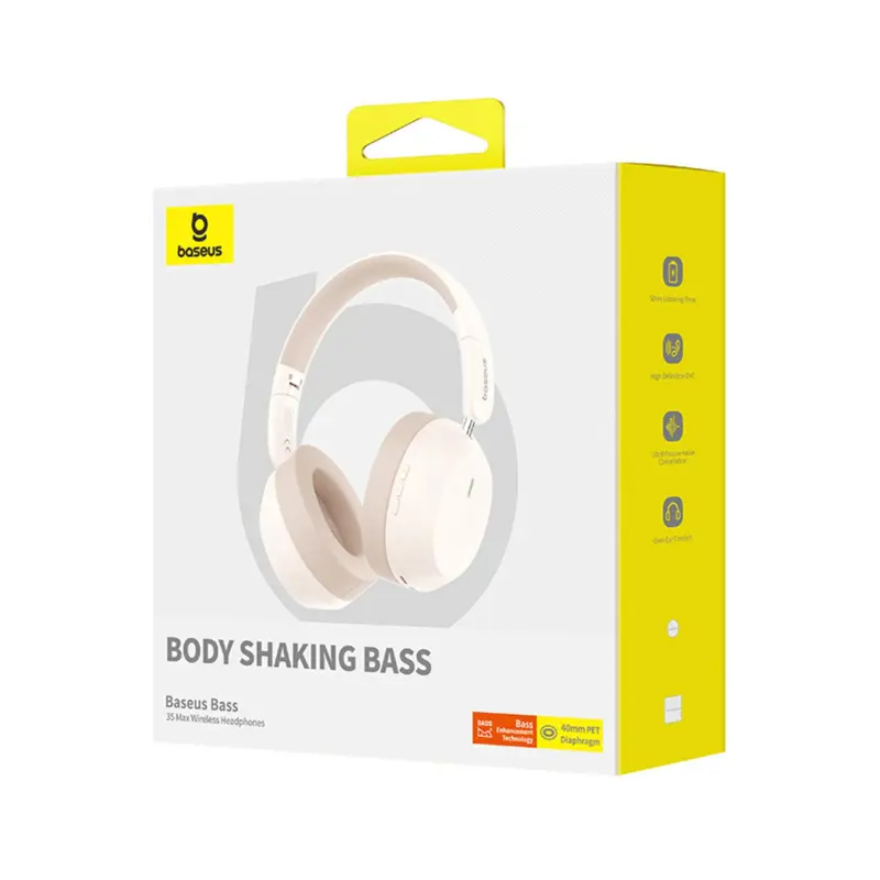 Headphones Bluetooth Baseus Bass 35 Max Brancos