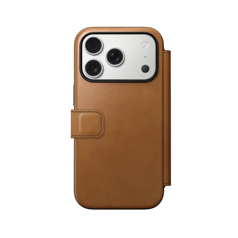 Capa Nomad Flip Cover Couro iPhone 17 Pro Castanho Claro