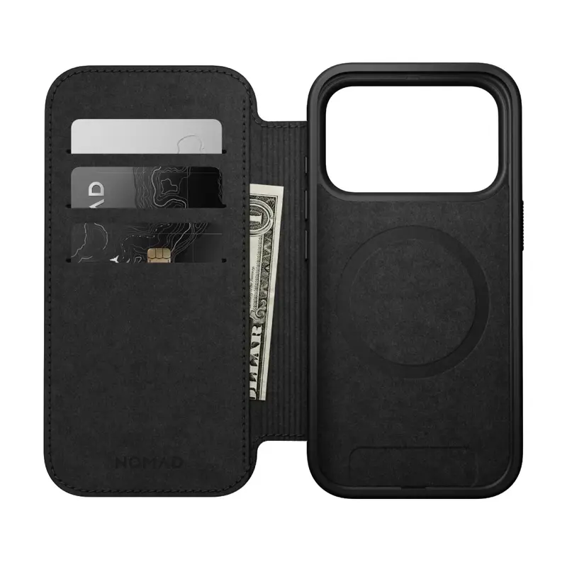 Capa Nomad Flip Cover Couro iPhone 17 Pro Castanho Claro