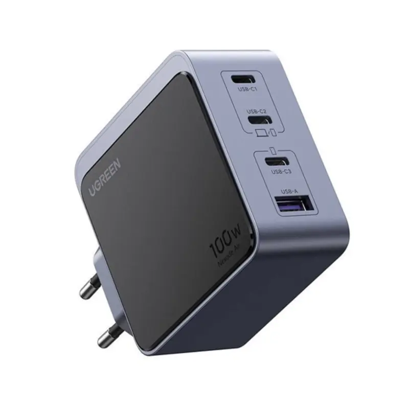 Carregador UGreen Nexode S 100W GaN 1xUSB-A + 3xUSB-C Fast Charger Preto
